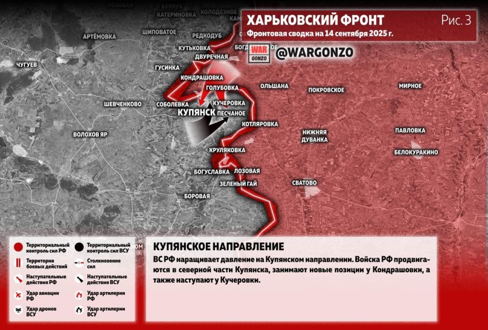 WarGonzo: Фронтовая сводка на утро 14.09.25 WarGonzo: Фронтовая сводка на утро 14.09.25
