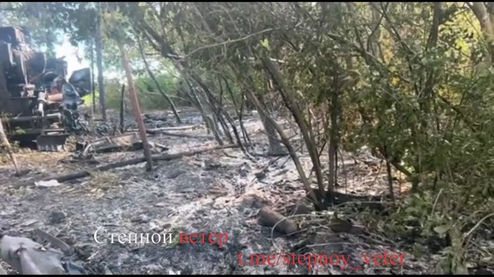 Уничтоженная САУ Бoгдана ВСУ в Сумской области