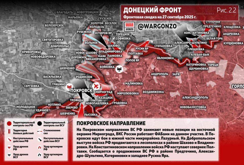 WarGonzo: Фронтовая сводка на утро 27.09.25 WarGonzo: Фронтовая сводка на утро 27.09.25