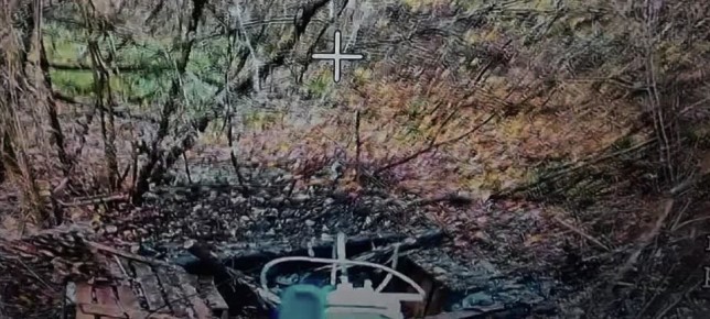 В ходе разведывательных действий в районе н.п. Рясное Сумской области была вскрыта огневая позиция 120-мм миномёта противника