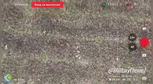 Кадры работы FPV-дрона на оптоволокне по группе противника на Сумском направлении