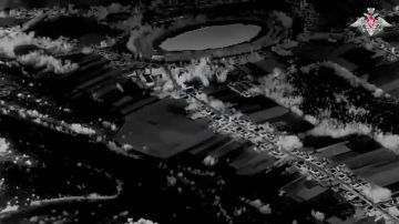 Поражение дронами-камикадзе «Герань-2» пункта управления 20-й обррэб ВСУ в районе села Заречное (Октябрьское) Сумской области