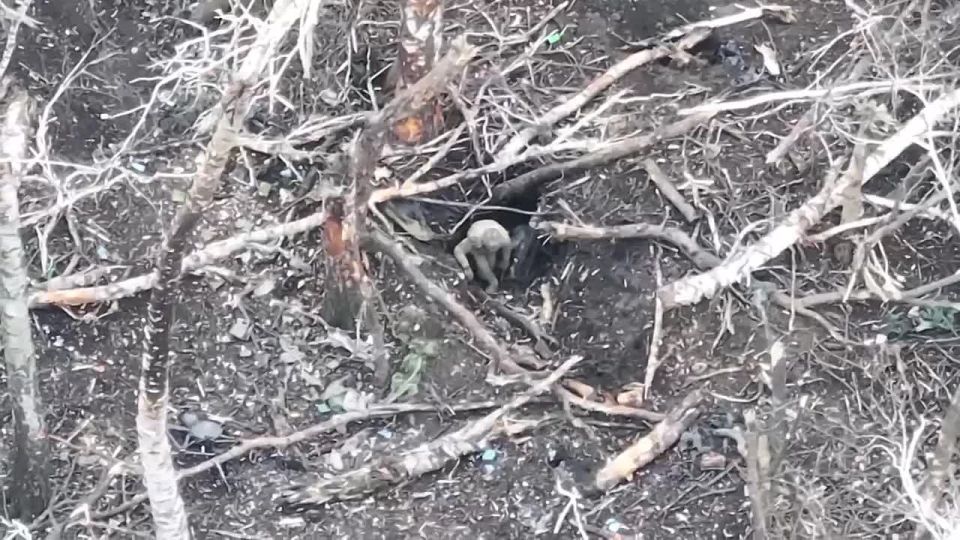 18 + Кадры самоликвидации военнослужащего ВСУ