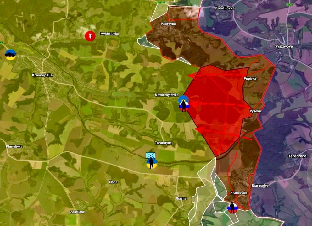 Родион Северьянов: ВС РФ продвинулись более 4,5 км в направлении на Краснополье и заняли новые позиции в восточной части Новодмитровки