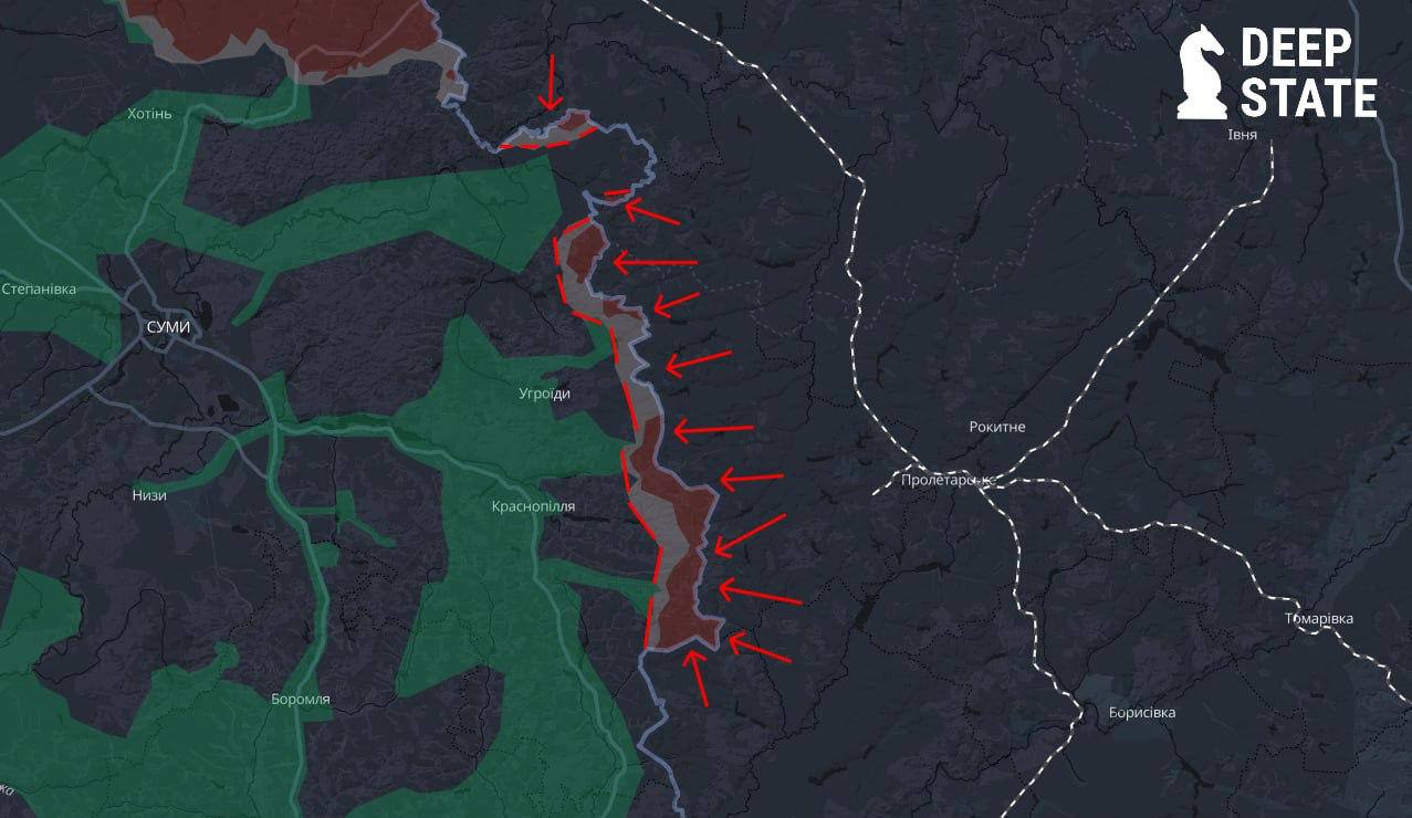«ВС РФ расширяют буферную зону в Сумской области до 150 квадратных километров